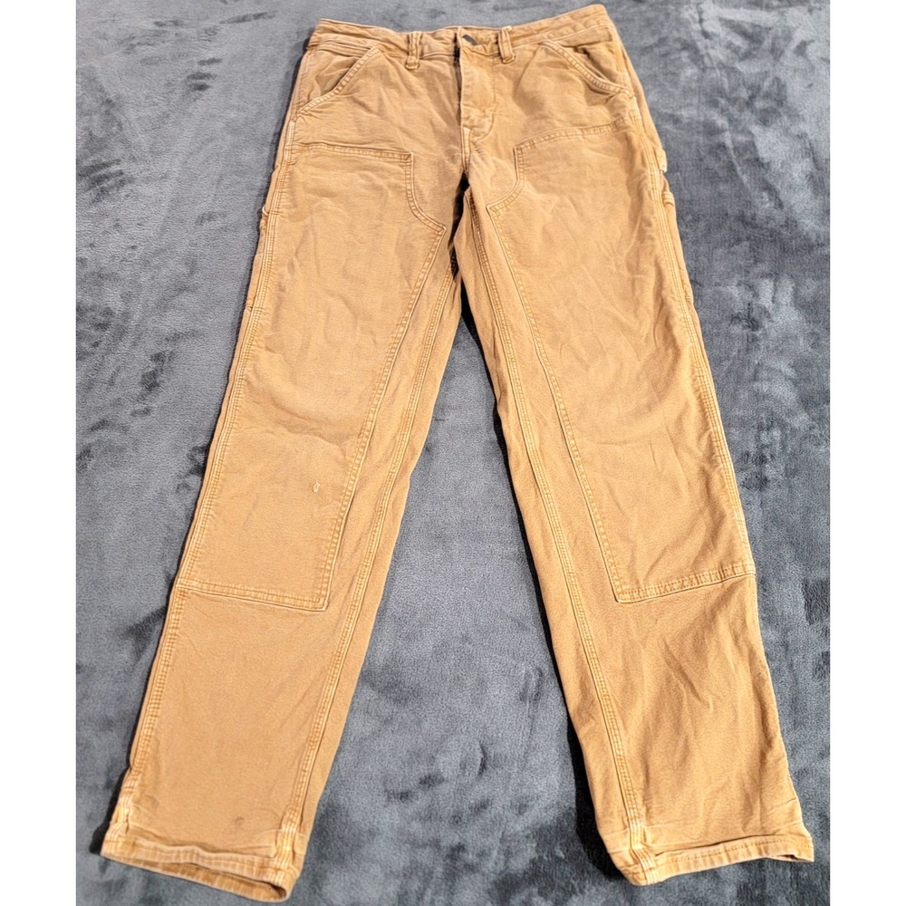 American Eagle Carpenter Pants Men 29x29 Brown Double Knee Flex Distressed Work
